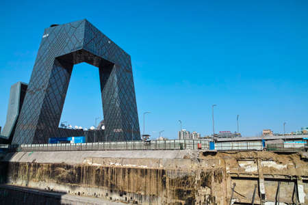 Landscape of CCTV building, Beijingのeditorial素材