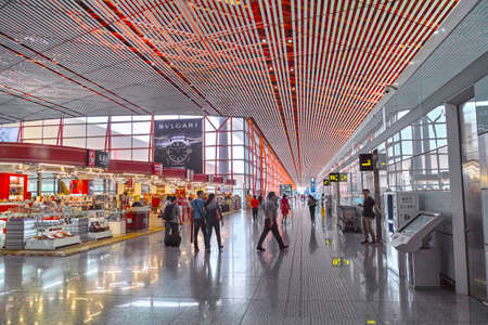 Inside of Beijing airportのeditorial素材
