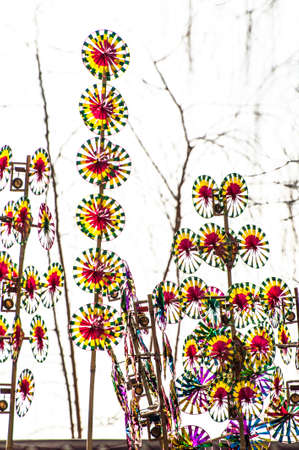 Colorful windmillsの写真素材