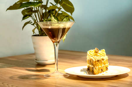 Cake and wineの写真素材