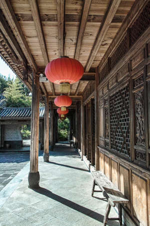 Traditional Chinese building in Yunnanのeditorial素材