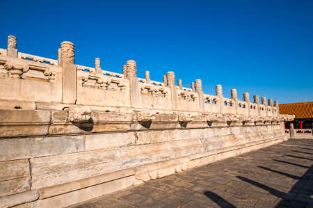 The mable fence in Forbidden Cityのeditorial素材