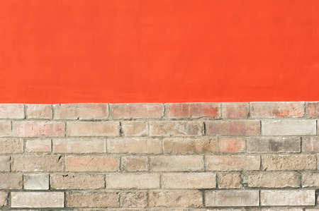 Red wall in Temple of Heavenの写真素材