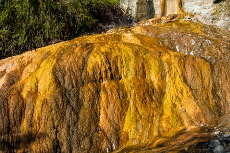 Sulphur rock in Tengchong geothermal park, yunnan of Chinaの写真素材