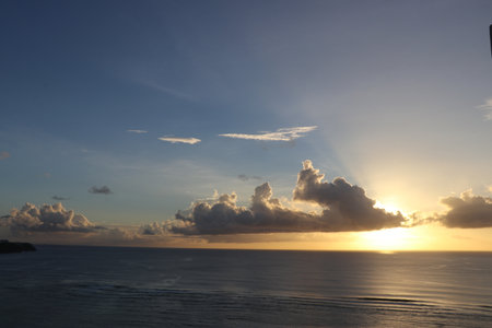 sea sky clouds sunsetの写真素材