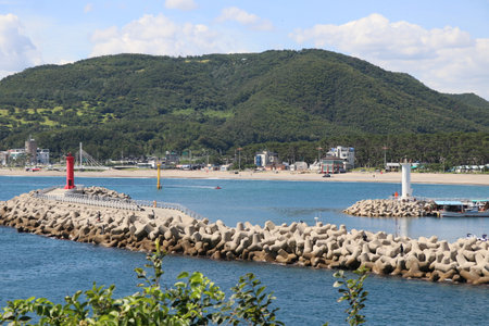 Donghae Lighthouse Embankmentの写真素材