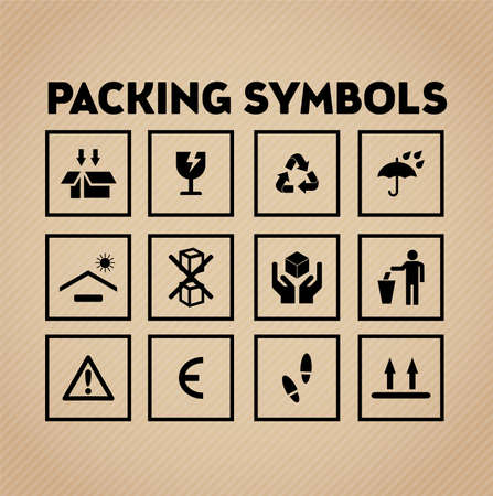 packaging symbolsのイラスト素材