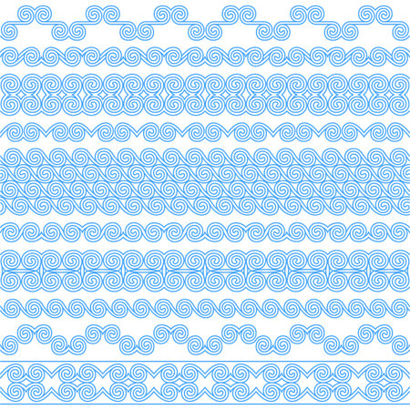 Set of brushes to create the Greek Meander patterns.のイラスト素材