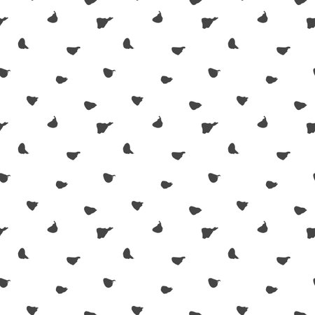 Vector endless seamless pattern dark gray ink spots hand painted on a white background in simple minimalist style. To design and print on the wrapper, paper, fabric, textile.のイラスト素材