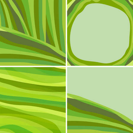Vector abstract bright square green backgrounds with place for text. Juicy olive and pistachio shades of summer background. For social media design, packaging, banner, poster, cards, flyers. EPS 10のイラスト素材