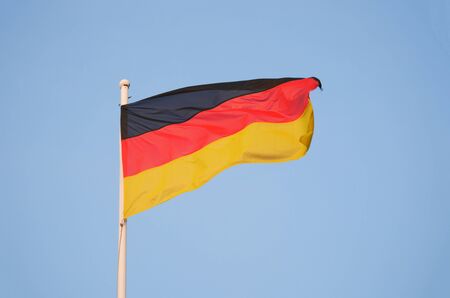 German flag waving in the windの写真素材