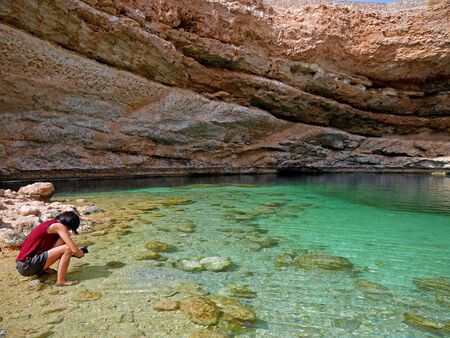 Bimmah sinkhole, Omanの写真素材