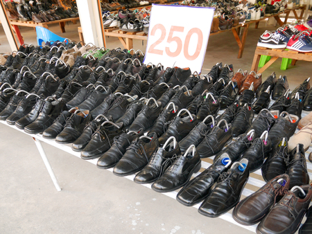 Second hand shoes shopの写真素材