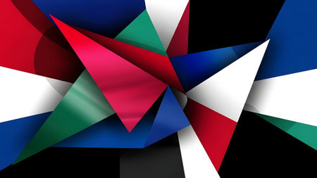 3d triangle geometric background design, modern poster template. Vector illustrationの素材