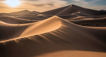Sand dunes in Maspalomas Gran Canaria at sunset