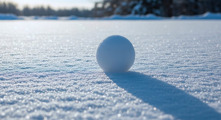 Snowball on the snow. Winter landscape. Snowball on the snow.