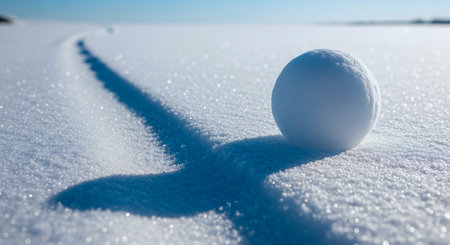 Snowball on the snow. Winter landscape. Snowdrift.