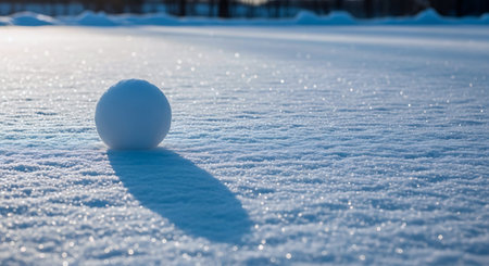 Snowball on the snow. Snowball on the snow. Winter landscape.