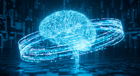 3D rendering Artificial intelligence (AI), machine learning, cloud computing and neural networks...