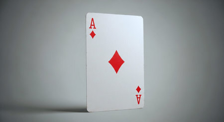 Ace of diamonds on a white background. 3d rendering.