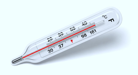 Thermometer on a white background. 3d render illustration.