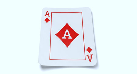 Ace of spades on a white background. 3d rendering