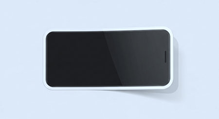 Smartphone with blank screen on a white background. 3d rendering