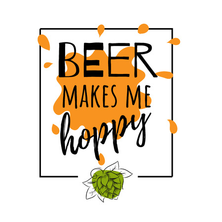 Hand drawn hop cones and wheat heads outline illustration. Hops and wheat frame for poster, banner, logo, icon, template. For beer party, thanksgiving day, craft beer producer, beer festivalのイラスト素材