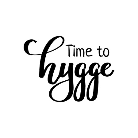 Hygge hand drawn lettering for hygge lifestyle poster, banner, logo, icon, greeting card, promo. Danish happieness, vector illustration, modern calligraphy. Danish living concept.のイラスト素材