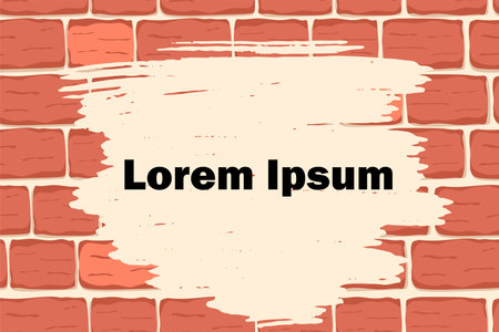 Red brick wall seamless background. Textured brown brick wall pattern for printing, mock-up, poster, banner, promo, sales. Grunge texture. Blocks for architecture project, Masonry effect, building.のイラスト素材