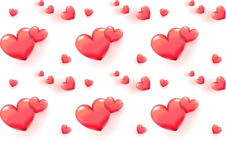 Love and 3D heart pattern with graffiti style typography for scapbooking paper, St. Valentines day romantic greeting card, birthday or wedding celebration gift, fashion textile print, background saleのイラスト素材