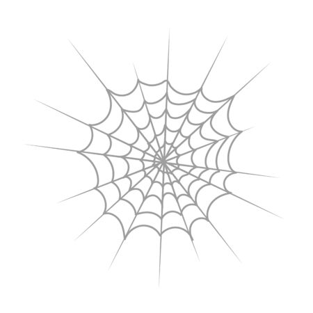Spider web vector clip art for spooky Halloween design, nature or insect or bug related poster, network pattern, cobweb decoration, scary holiday banner, icon. Isolated without background.のイラスト素材