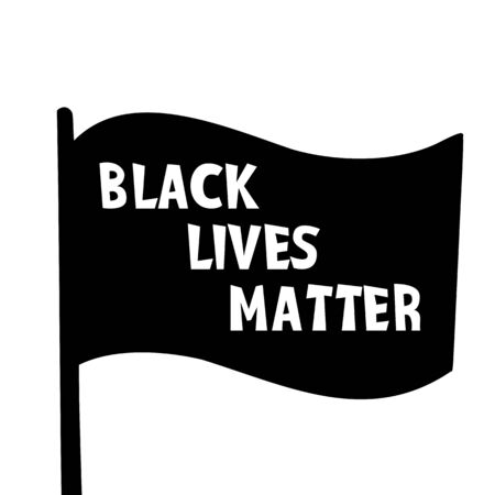 Black lives matter vector quotation poster to support movement of activists against racial discrimination, violence, protest for african american people, for human rights and freeedom, silhouette text.のイラスト素材