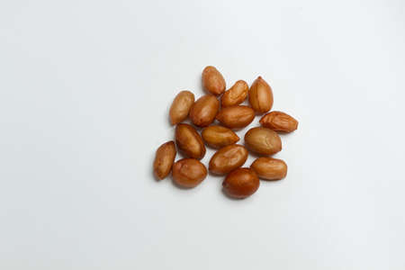 peanut on white isolated backgroundの写真素材
