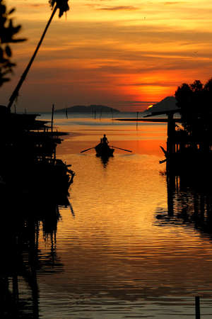 view of jetty in villageの写真素材