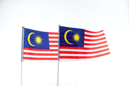 Malaysian Flag on white isolated background, selective focusの素材 [FY31083532925]