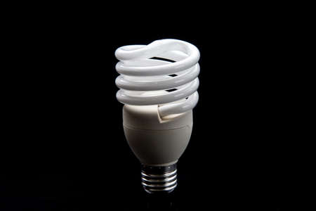 Led light bulb on dark isolated background, idea conceptualの写真素材