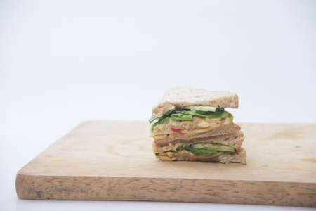 sandwich on cutting boardの写真素材