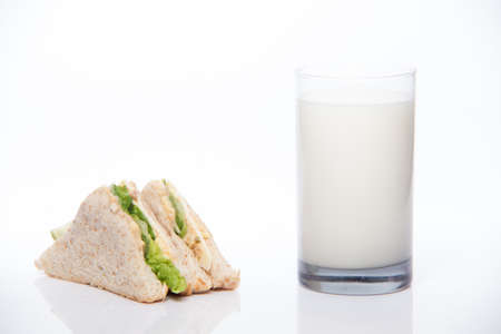sandwich and milkの写真素材