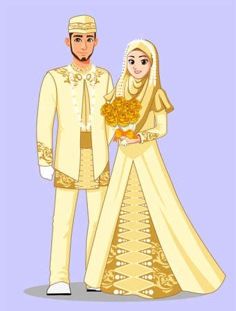 Gold Muslim Wedding Dress