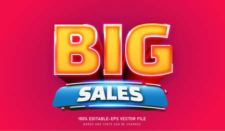 BIG SALE TEXT EFFECT AND EDITABLE FONTのイラスト素材