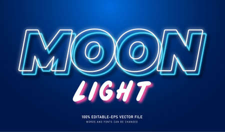 Moon Light text effect and editable fontのイラスト素材