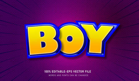 Boy Text Effect and editable fontのイラスト素材
