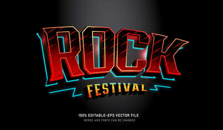 Rock Festival text effect and editable fontのイラスト素材