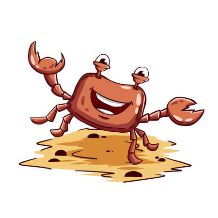 Happy Crab Illustrationのイラスト素材