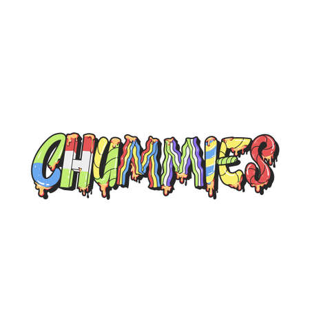 Chummies Lettering with candy style fontのイラスト素材