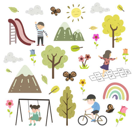 Kids pattern illustrationのイラスト素材