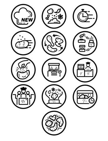 13 Cooking Process Iconのイラスト素材