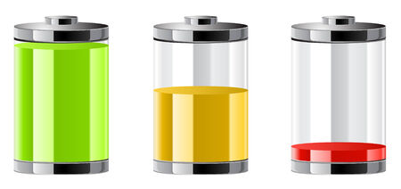 Level of the battery charge. High, normal, low.のイラスト素材