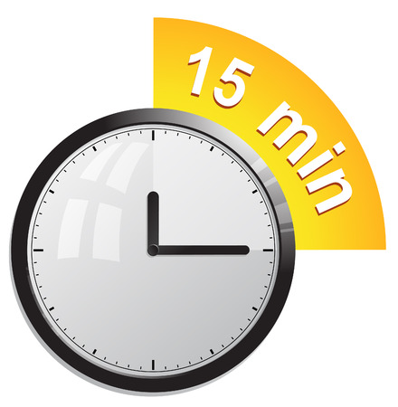 clock, timer 15 minutesのイラスト素材